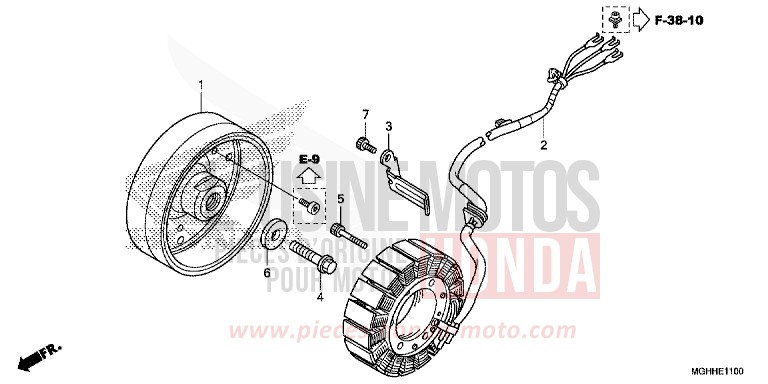 GENERATOR for VFR1200X Dual Clutch CANDY PROMINENCE RED (R342) from 2017